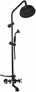 Душевая система со смесителем для ванны Rav Slezak Morava retro чёрный матовый MK159.5/3CMAT Душевая система со смесителем для ванны Rav Slezak Morava retro чёрный матовый MK159.5/3CMAT, 1