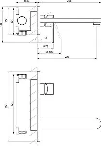 Смеситель для раковины из стены Ravak Chrome чёрный матовый X070430 Смеситель для раковины из стены Ravak Chrome чёрный матовый X070430, 2