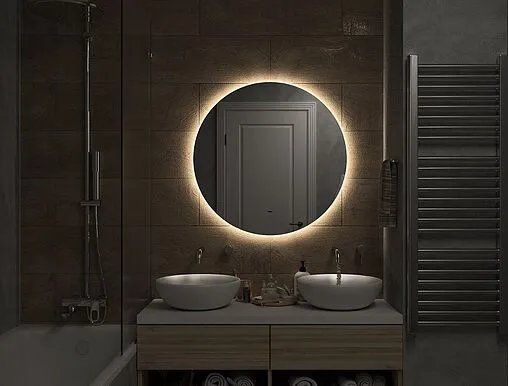 Зеркало с подсветкой Continent Ajour 90 с бесконтактным сенсором белый ЗЛП707