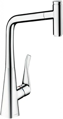 Смеситель для кухни с выдвижным изливом Hansgrohe Metris Select M71 320 1jet хром 14884000