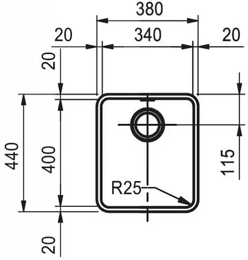 Мойка кухонная Franke Kubus KBX 110-34 нержавеющая сталь 122.0036.607