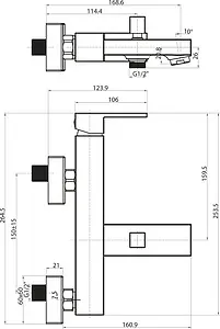 Смеситель для ванны BelBagno Magna хром MAG-VASM-CRM, 2