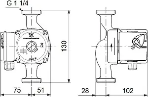 Насос циркуляционный Grundfos UPS 20-40 130 96281371, 2