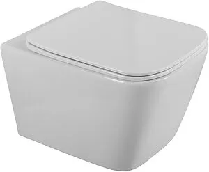 Унитаз подвесной безободковый BelBagno Due белый BB7107CHR/SC Унитаз подвесной безободковый BelBagno Due белый BB7107CHR/SC, 1