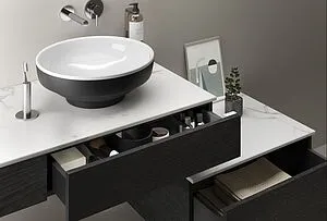 Тумба-умывальник подвесная VitrA Origin 120 R чёрный дуб 65682+, 4