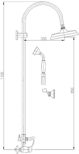 Душевая система со смесителем для душа Rav Slezak Labe хром L081.5/3