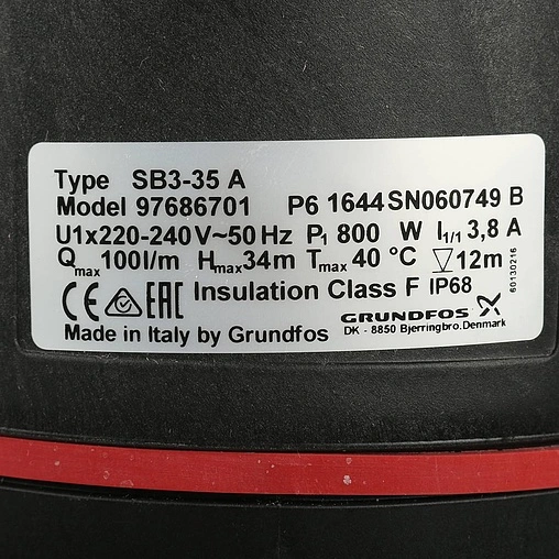 Насос колодезный центробежный 6&quot; Grundfos SB 3-35 A 97686701
