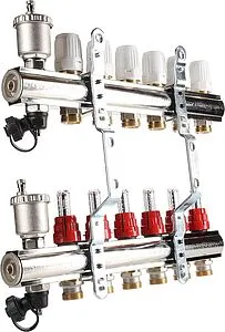 Группа коллекторная с расходомерами 9 отводов 1&quot;в/в x ¾&quot;ек Valtec VTc.596.EMNX.0609, 4