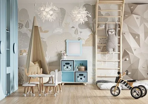 Зеркало Aquaton Каспер Мишка 50 голубой матовый 1A283402CR0E0