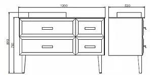 Тумба-умывальник напольная Comforty Империя 120 белый/серый 00004142359CF Тумба-умывальник напольная Comforty Империя 120 белый/серый 00004142359CF, 2