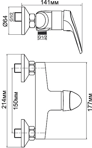 Смеситель для душа Aquanet Eurodisk хром SD20817