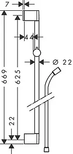 Душевая штанга Hansgrohe Unica Croma 65 хром 26503000 Душевая штанга Hansgrohe Unica Croma 65 хром 26503000, 2