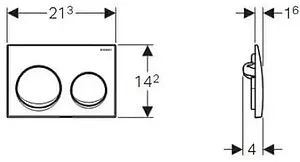 Инсталляция для подвесного унитаза Set 3 в 1 Geberit Alpha 12 458.233.21.1 с кнопкой хром глянцевый, 4
