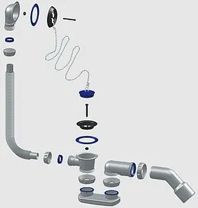 Слив-перелив для ванны Unicorn нержавеющая сталь S11, 2