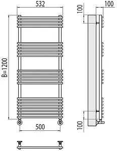 Полотенцесушитель водяной лесенка Terminus Ватра П21 500х1200 полированная сталь 4670078530561, 2