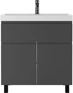 Тумба-умывальник напольная Домино Graffo 80 графит DGr2415T+4670142930020, 4