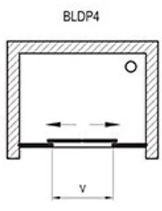 Дверь в нишу 1800мм прозрачное, матовое стекло Ravak Blix BLDP4-180 0YVY0100ZG, 3