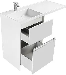 Тумба-умывальник напольная над стиральной машиной Aquaton Лондри 120 L белый 1A2359K1LH010, 3