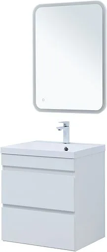 Тумба-умывальник подвесная Aquanet Нота New 58 белый глянец 00335417+00281220