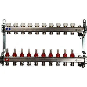 Группа коллекторная с расходомерами 2 отвода 1&quot;в/в x ¾&quot;ек Stout SMS-0927-000002, 1
