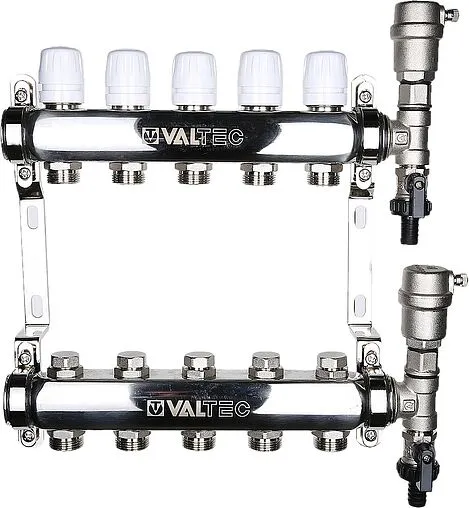 Группа коллекторная без расходомеров 8 отводов 1"в/в x ¾"ек Valtec VTc.588.EMNX.0608