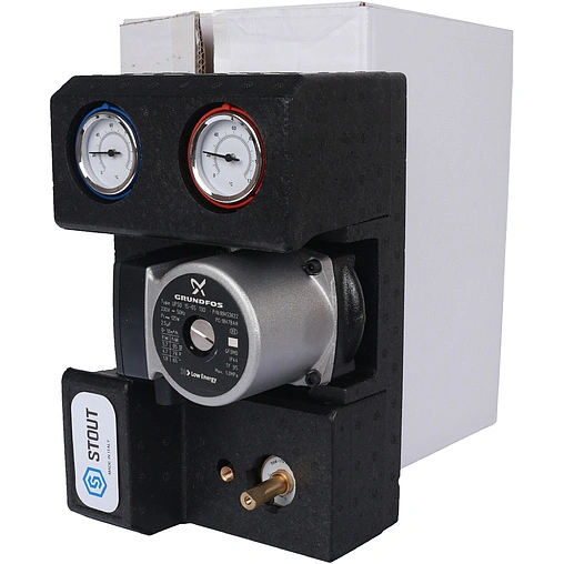 Насосный модуль с 3-х ходовым смесительным клапаном 1&quot;н х ¾&quot;в Stout SDG-0007-002002 с насосом Grundfos UPSO 15-65 130