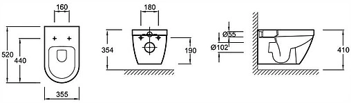 Унитаз подвесной безободковый Jacob Delafon Rodin+ Rimless белый EDY102-00
