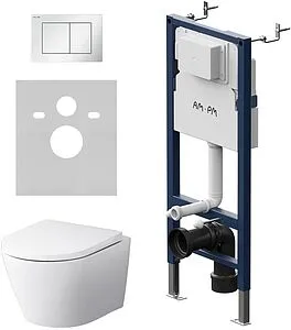 Комплект 6 в 1 Am.Pm Sense FlashClean IS90201.741701 с кнопкой белый глянцевый, 3