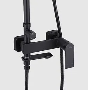 Душевая система со смесителем для ванны Osgard Fendi Black чёрный матовый 68050 Душевая система со смесителем для ванны Osgard Fendi Black чёрный матовый 68050, 3