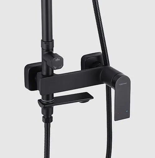 Душевая система со смесителем для ванны Osgard Fendi Black чёрный матовый 68050 Душевая система со смесителем для ванны Osgard Fendi Black чёрный матовый 68050