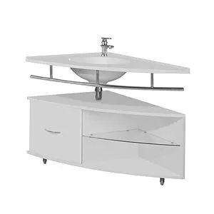 Тумба-умывальник напольная Aquaton Корнер L белый 1A0047K0KR01L, 3