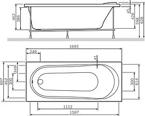 Ванна акриловая Am.Pm Joy 170x70 Ванна акриловая Am.Pm Joy 170x70, 3