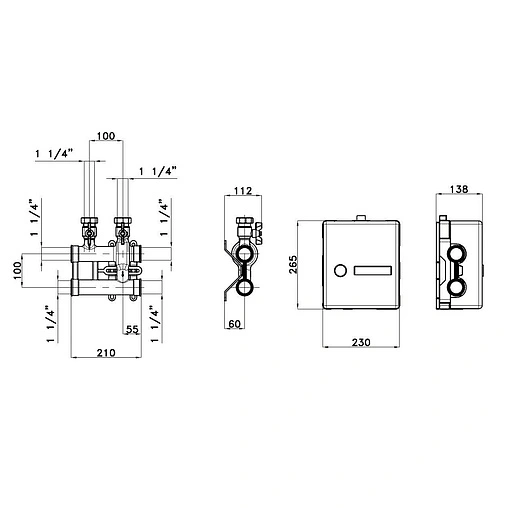 Коллектор модульный 1¼&quot;в x 1¼&quot;нг x 1¼&quot;в Valtec Varimix VT.VAR30.G.07