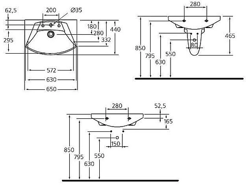 Раковина Ideal Standard Motion 65 белый W890001