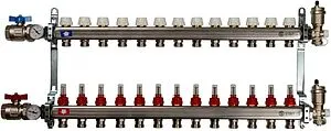 Группа коллекторная с расходомерами 13 отводов 1&quot;в/в x ¾&quot;ек Stout SMS 0907 000013, 1