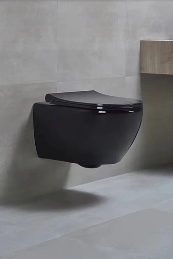 Унитаз подвесной безободковый с функцией биде beWash Bogen черный 88303606