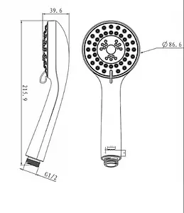 Лейка ручного душа Bravat Eco хром P70136CP-RUS Лейка ручного душа Bravat Eco хром P70136CP-RUS, 2