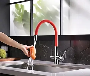 Смеситель для кухни с подключением к фильтру Lemark Comfort хром/красный LM3075C-Red Смеситель для кухни с подключением к фильтру Lemark Comfort хром/красный LM3075C-Red, 5