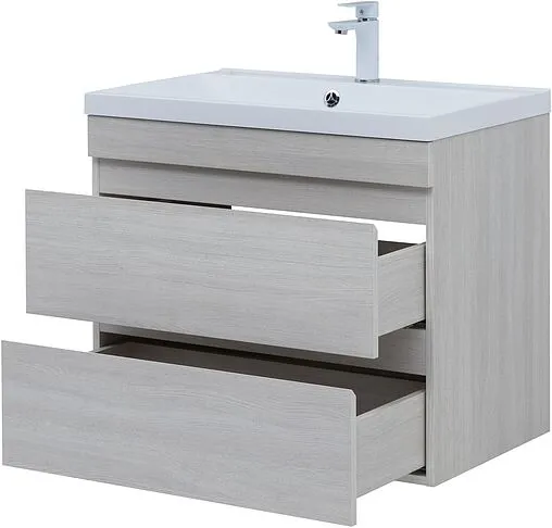 Тумба-умывальник подвесная Aquanet Нота New 75 дуб холден 00334204+00281221