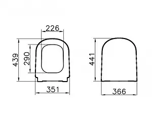 Крышка-сиденье для унитаза с микролифтом VitrA D-Light белый 104-003-009 Крышка-сиденье для унитаза с микролифтом VitrA D-Light белый 104-003-009, 2