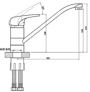 Смеситель для кухни Gross Aqua Optima хром 3509511C-G0146, 2