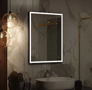 Зеркало с подсветкой Continent Solid Black Led 60x80 чёрный ЗЛП622, 5