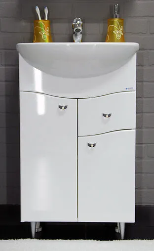 Тумба под умывальник напольный Айсберг Волна 50 белый DA1013T