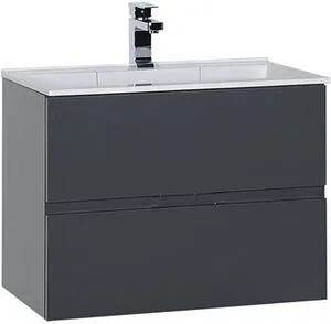 Тумба-умывальник подвесная Aquanet Алвита 70 серый антрацит 00183992+00182523, 1