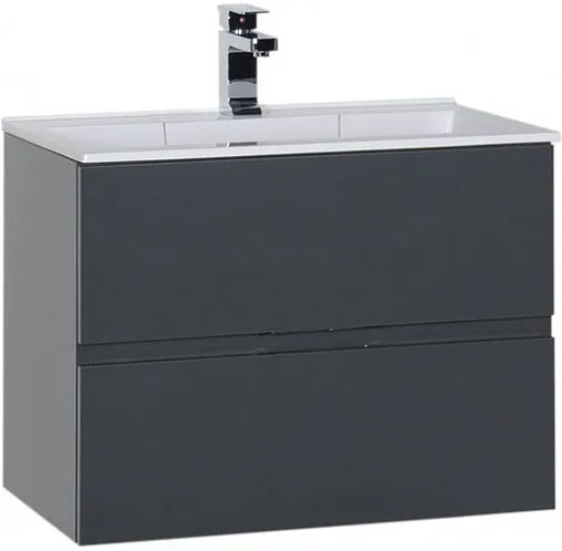 Тумба-умывальник подвесная Aquanet Алвита 70 серый антрацит 00183992+00182523