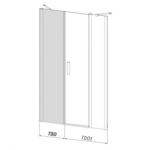 Дверь в нишу 1200мм прозрачное стекло Roltechnik Tower Line TDO1+TBD/1000*240 724-1000000-00-02+744-0180000-00-02