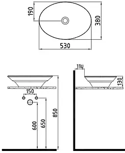 Раковина Bien Dune 53 белый DNLG05301FD0W3000 Раковина Bien Dune 53 белый DNLG05301FD0W3000, 2