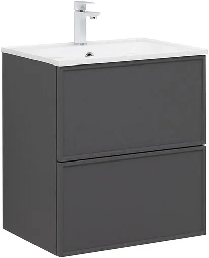 Тумба-умывальник Aquanet Арт 60 ясень графит 00329063+00306390