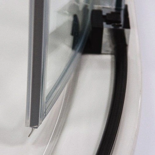 Дверь в нишу 1500мм прозрачное стекло Roltechnik Exclusive Line ECD2/1500 black elox L 564-150000L-05-02