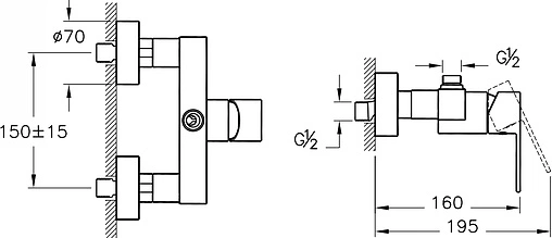 Смеситель для душа VitrA Flo S хром A41938EXP